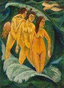 Ernst Ludwig Kirchner Three Bathers oil painting reproduction